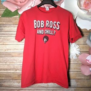 Bob Ross and Chill T Shirt Mens Large GUC